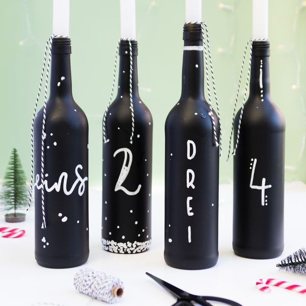 DIY: Adventskranz aus Flaschen