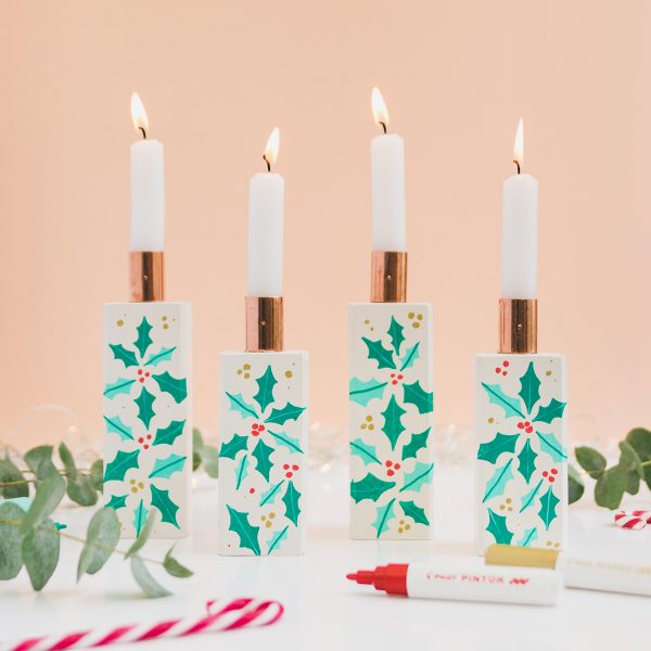 DIY: Adventskranz aus Holz basteln