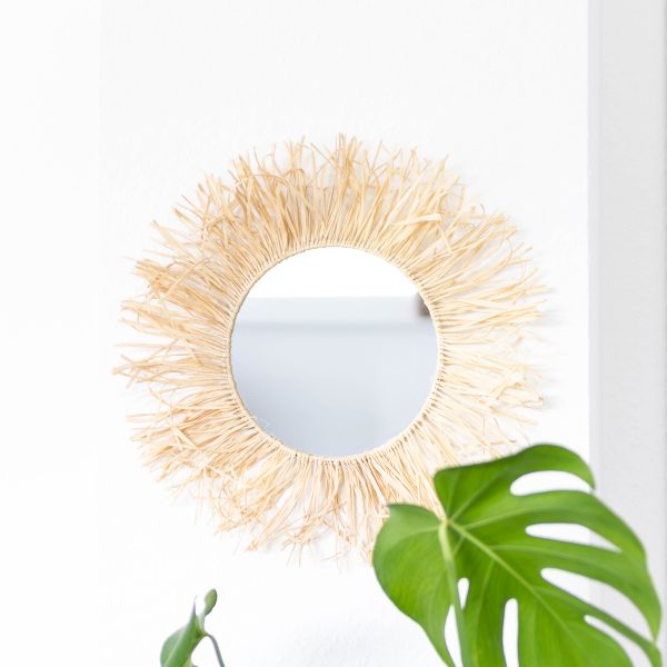 DIY Wandspiegel im Boho Stil mit Raffia basteln