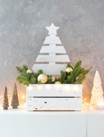 DIY Weihnachtsdeko Tannenbaum aus Holz basteln