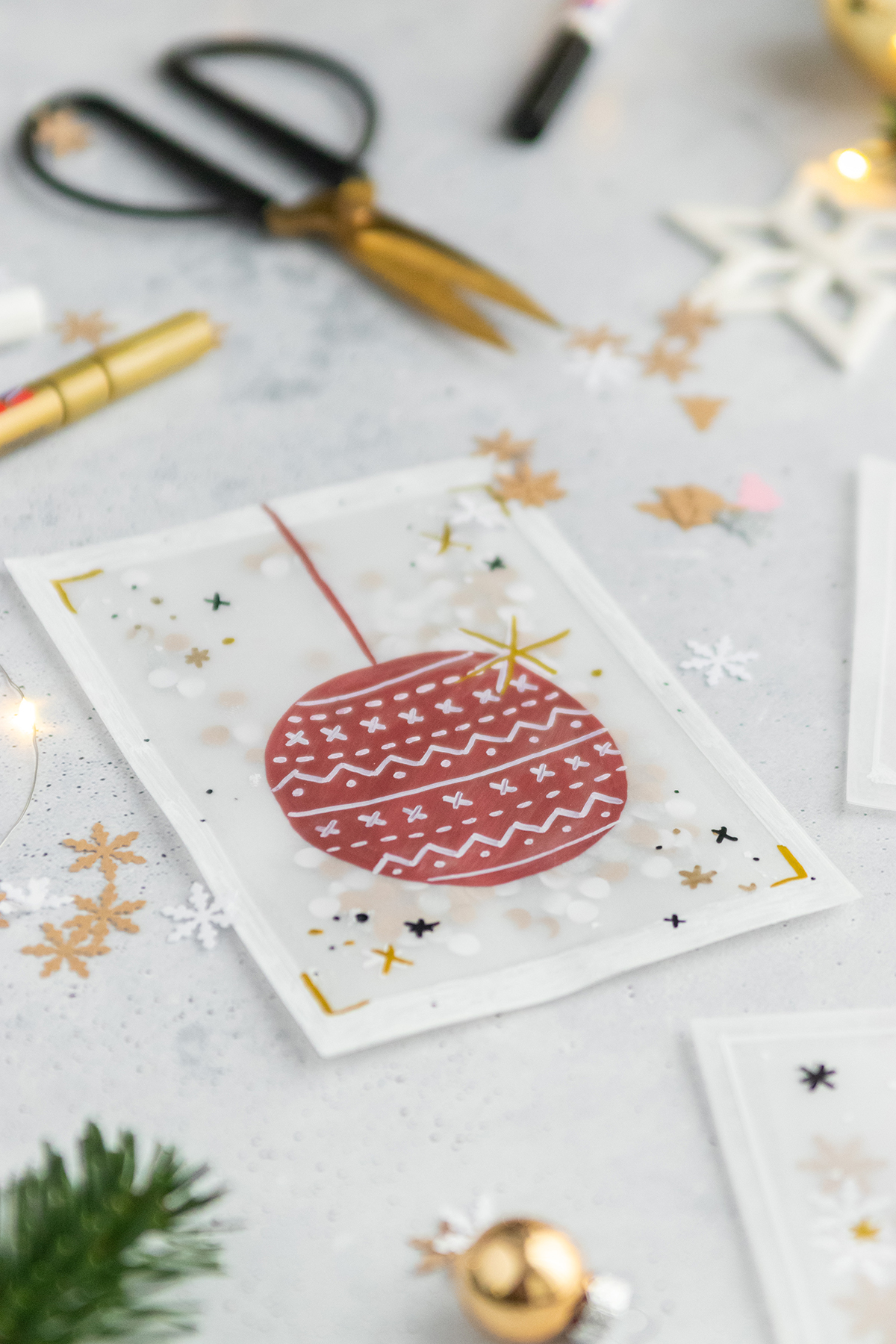DIY Konfetti Weihnachtskarten ganz einfach selber machen
