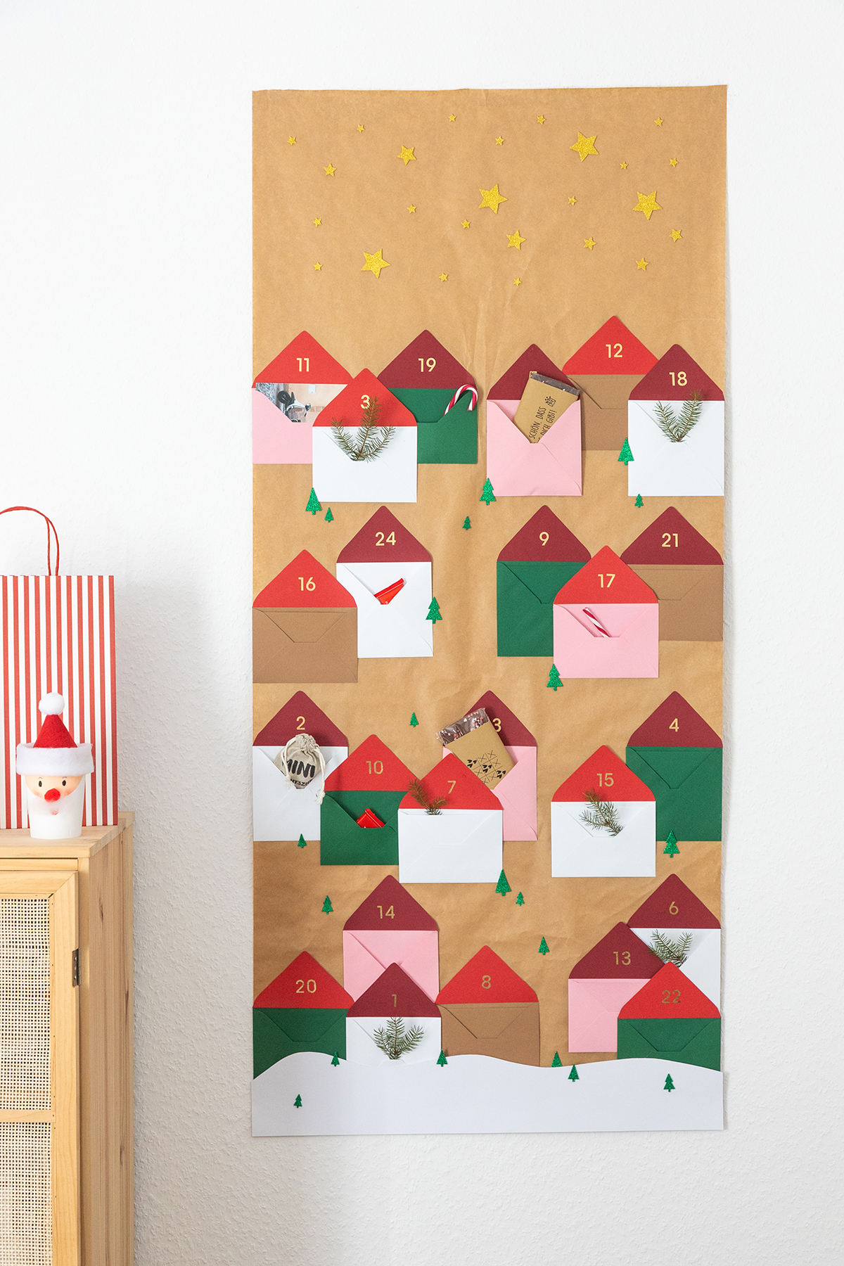 DIY Adventskalender aus Briefumschlägen