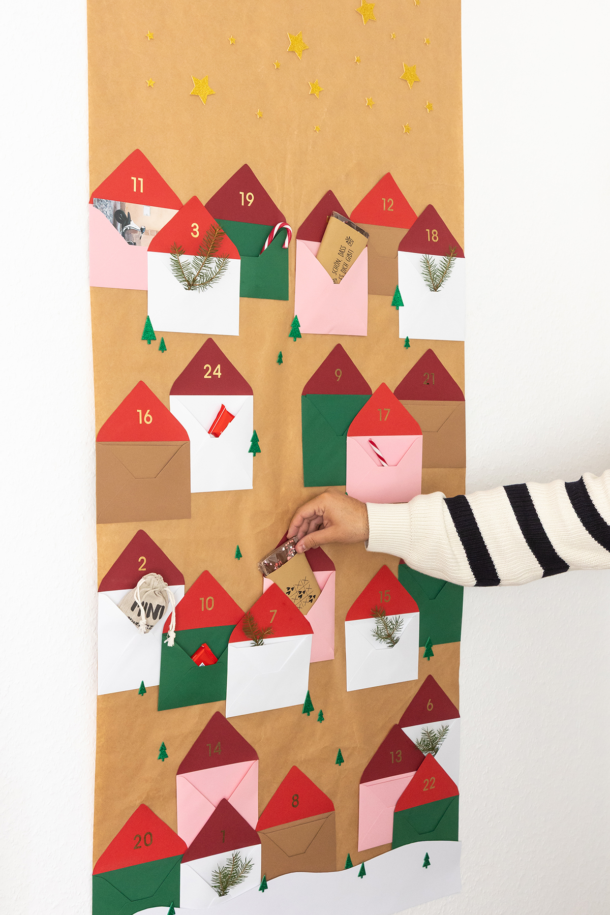 DIY Adventskalender aus Briefumschlägen