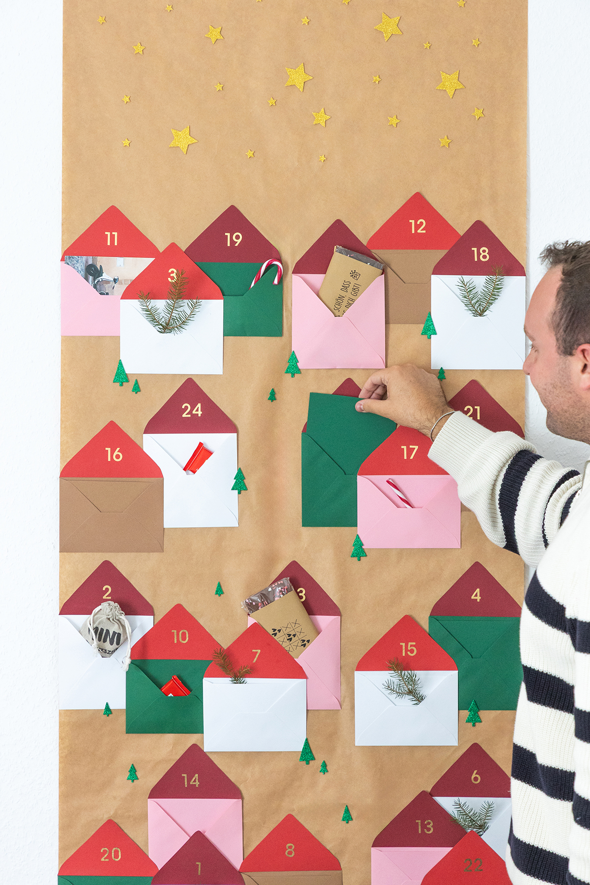 DIY Adventskalender aus Briefumschlägen