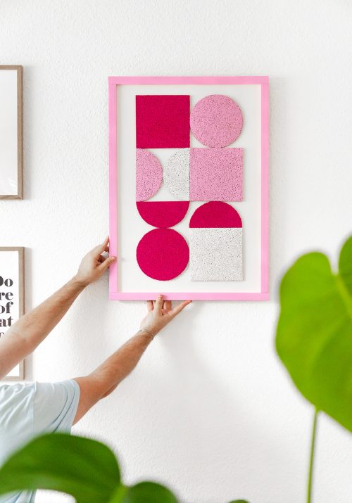 Geometrisches Wandbild aus Kork basteln