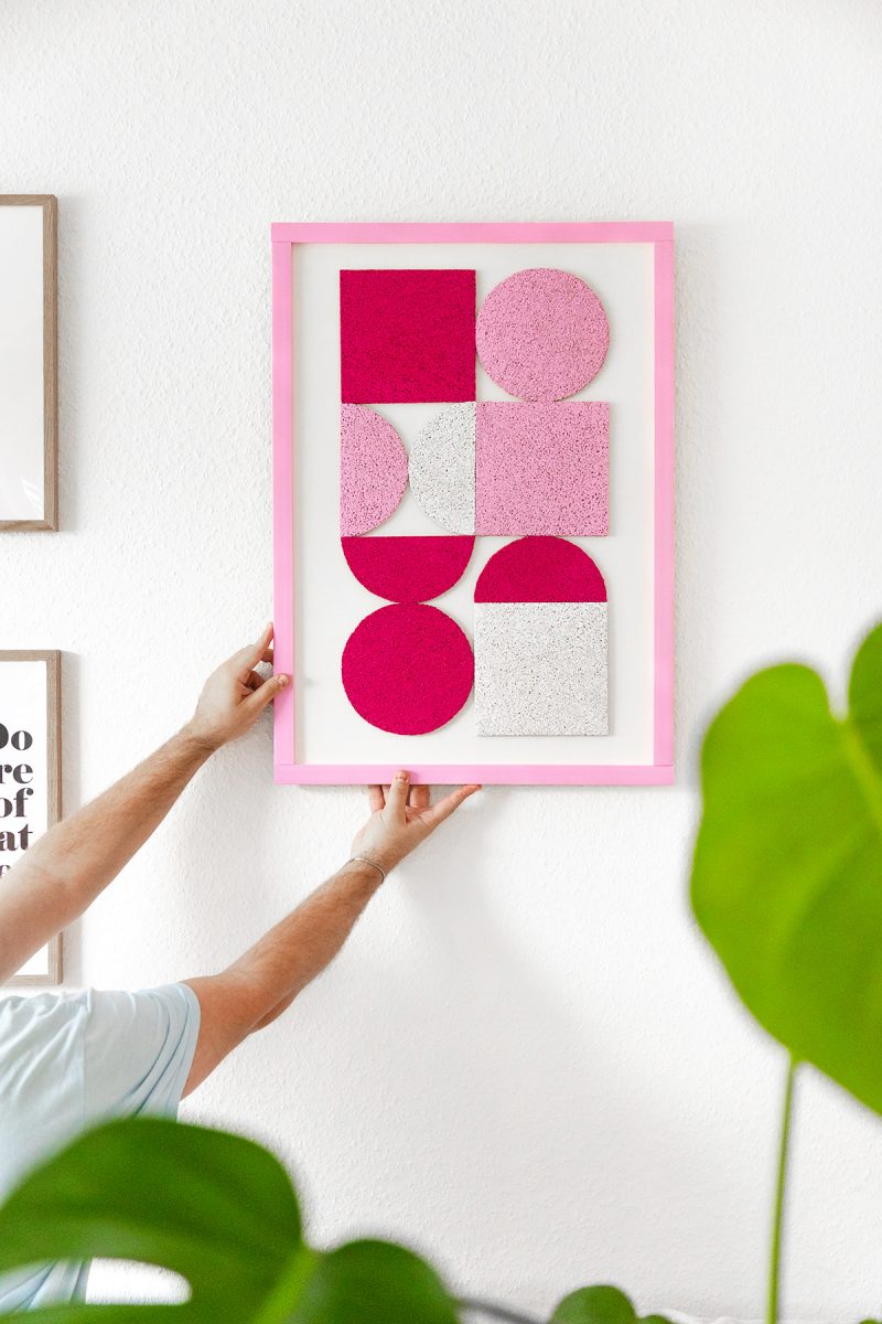 Geometrisches Wandbild aus Kork basteln