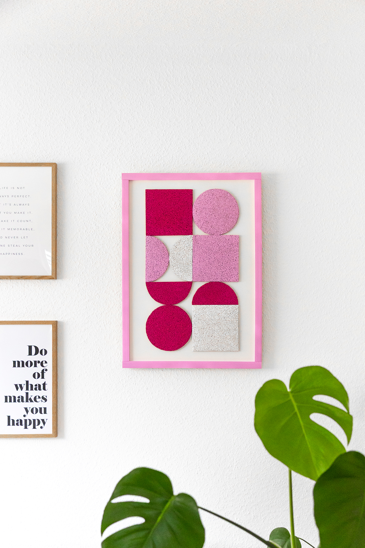 Geometrisches Wandbild aus Kork basteln