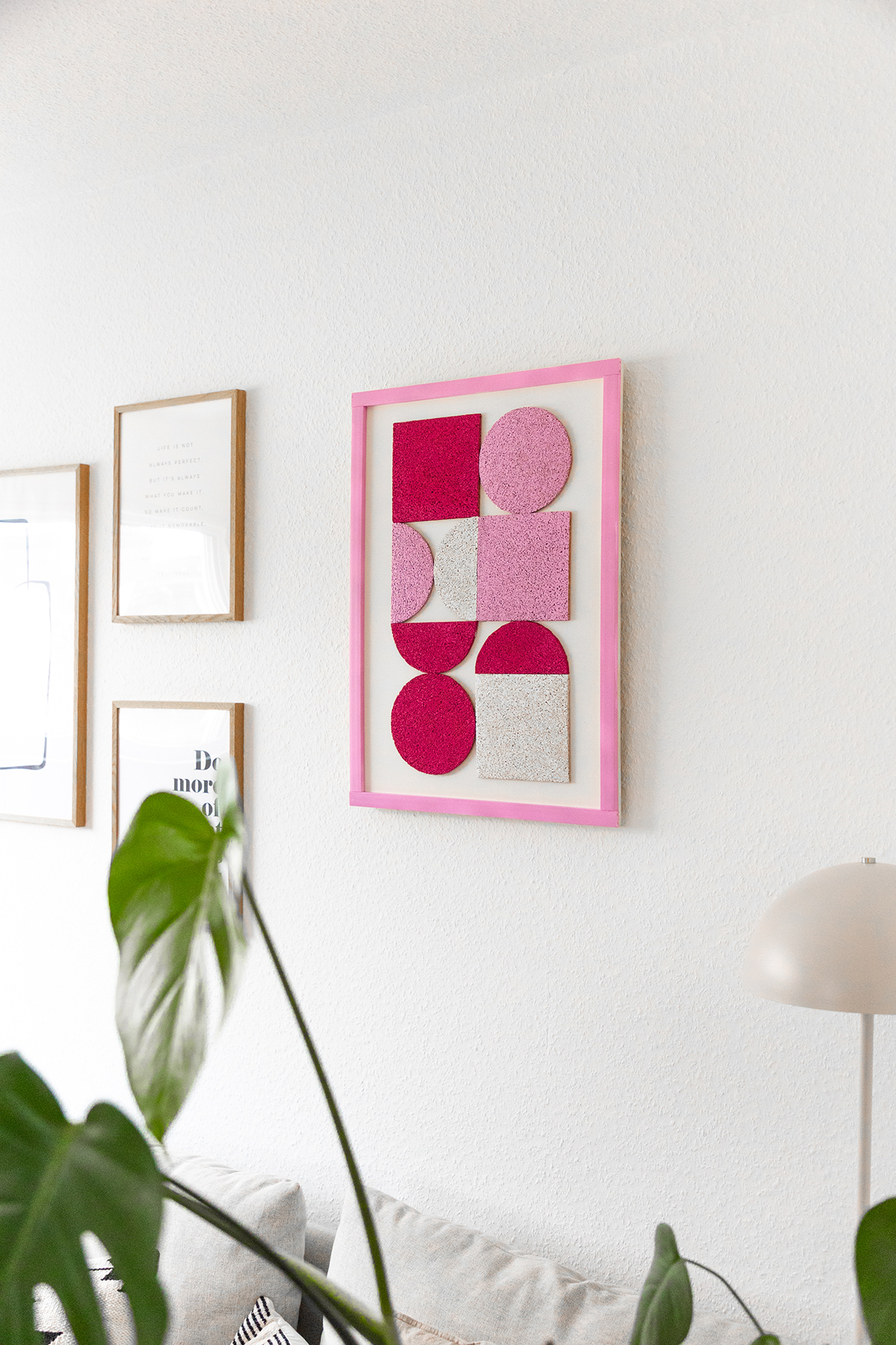 Geometrisches Wandbild aus Kork basteln