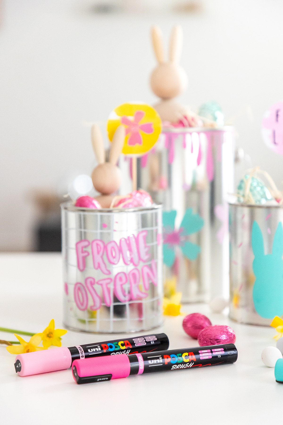 DIY Osternester basteln aus leeren Farbdosen