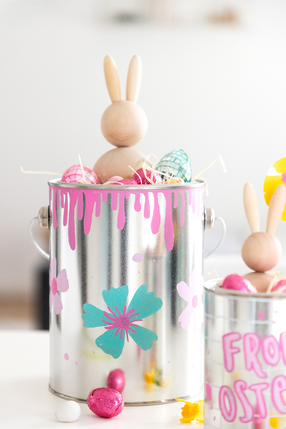 DIY Osternester basteln aus leeren Farbdosen