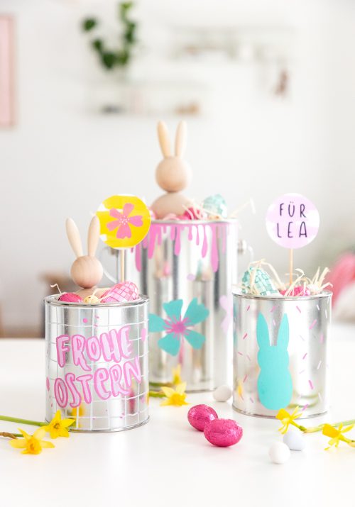 DIY Osternester basteln aus leeren Farbdosen