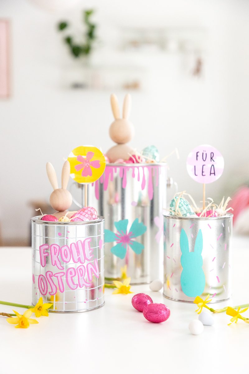 DIY Osternester basteln aus leeren Farbdosen