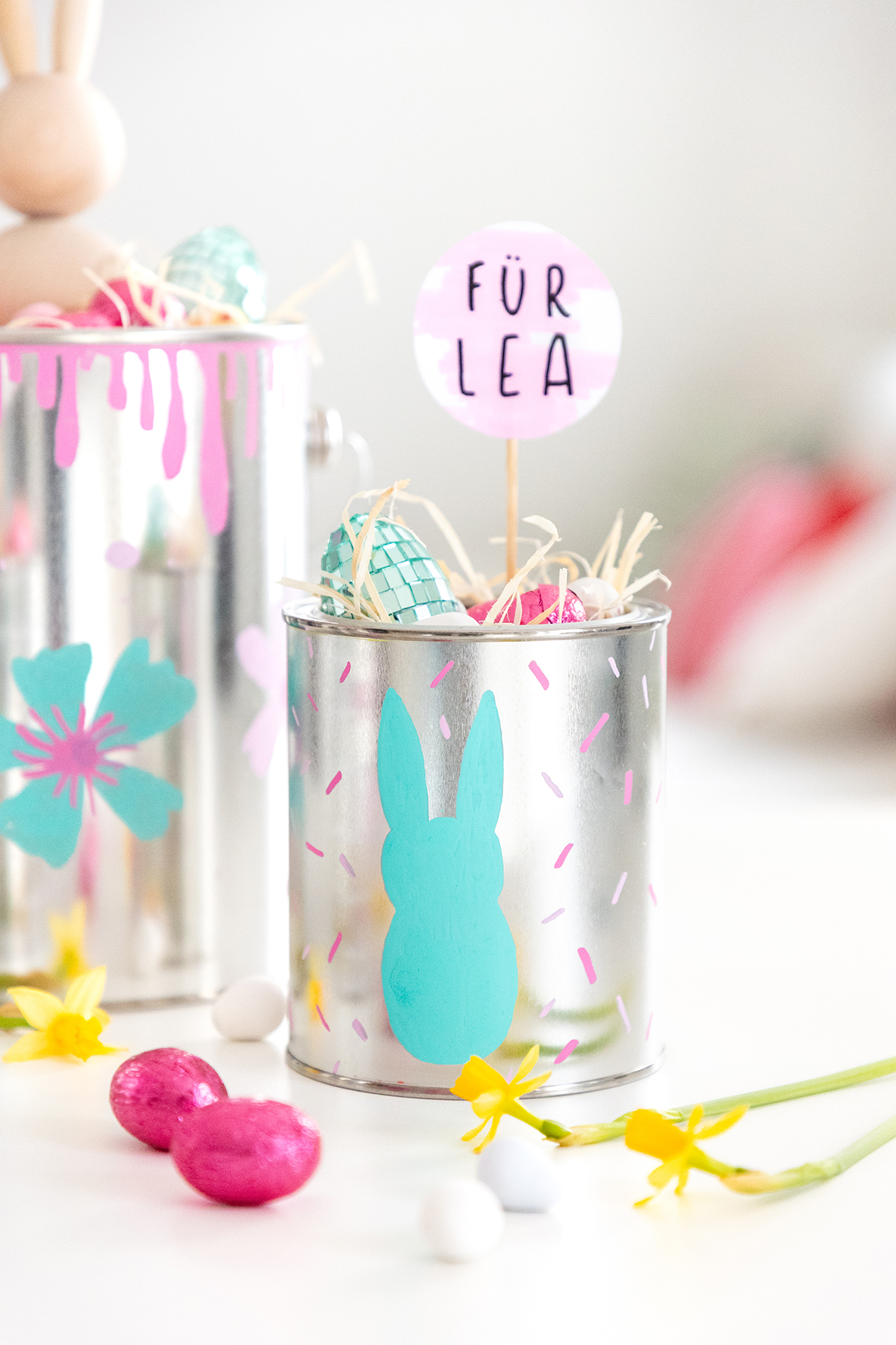 DIY Osternester basteln aus leeren Farbdosen
