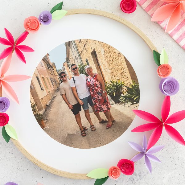 DIY Muttertagsgeschenk: Bild mit Papierblumen basteln